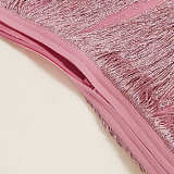 Fringe Midi Dress In Pink