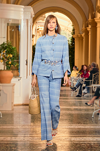 Laminated Denim  Light Blue & White Jacket