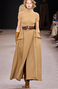 Camel Drape Skirt & Crop Top