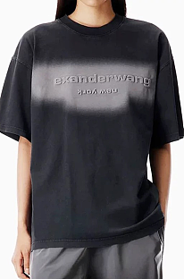 Unisex Short Sleeve Embossed Halo Tee in Jersey Oversized