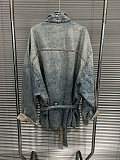 Washed Denim Button Coat
