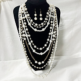 Multi-Layer Faux Pearl Necklace Set