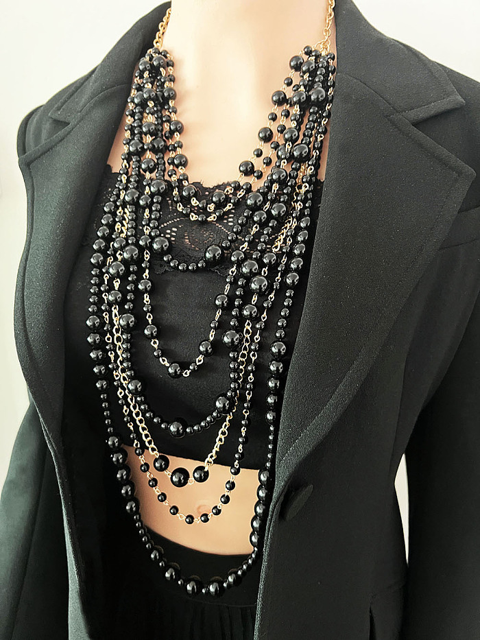 Multi-Layer Faux Pearl Necklace Set