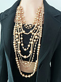 Multi-Layer Faux Pearl Necklace Set