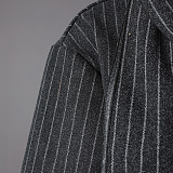 Striped Wool Coat with Scarf