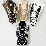 Multi-Layer Faux Pearl Necklace Set