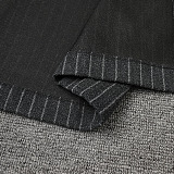 Striped Wool Coat with Scarf