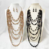 Multi-Layer Faux Pearl Necklace Set