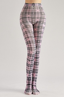 Pink Plaid Tights