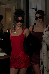 Corset Lace-Up Spaghetti Strap Dress