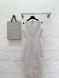 Qunclub-check Midi Dress