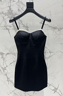 Lace Hem Spaghetti Mini Dress