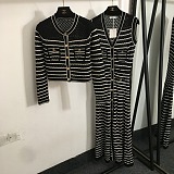 Striped Dress & Cardigan