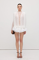 Lace Semi Sheer Ruffled Mini Dress