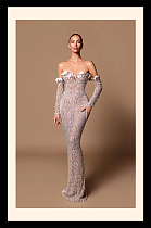 Lace Strapless Evening Dress