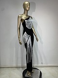 Fringes One-shoulder Evening Dress