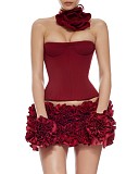 Corset & rose Mini Skirt