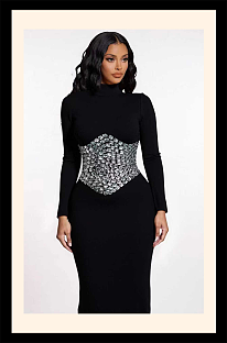Beaded Slim-fit Long Dress
