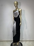 Fringes One-shoulder Evening Dress