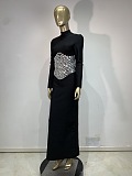 Beaded Slim-fit Long Dress