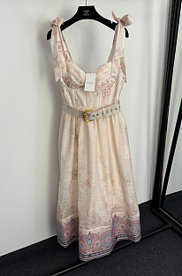 Bow Shoulder Pleated Dress