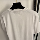 Asymmetric Shoulder Gold Detail Cotton T-Shirt