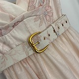 Bow Shoulder Pleated Dress