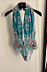 Printed Halter One-piece Swimwear
