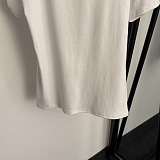 Asymmetric Shoulder Gold Detail Cotton T-Shirt