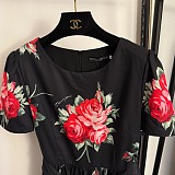 Rose Printed Long Dress