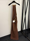 Cut-out Chain Halter Long Dress