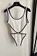 Jacquard One-piece Swimwear in Black & White