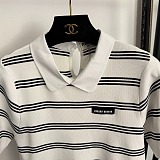 Striped Cropped Polo Top