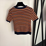 Striped Slim-fit Tee Top