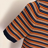 Striped Slim-fit Tee Top