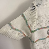 Beaded Logo Patch Tee Top