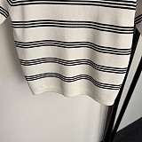 Striped Cropped Polo Top