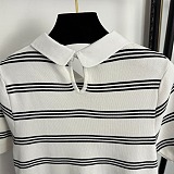 Striped Cropped Polo Top