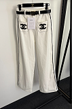 Self-belt Straight Jeans