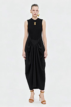 Off-shoulder Drop-waist Midi Dress