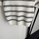 Striped Cropped Polo Top