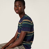 Blue/bottle Striped Jersey T-shirt