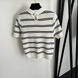Striped Cropped Polo Top
