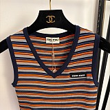 Striped V-neck Vest