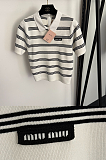 Striped Cropped Polo Top