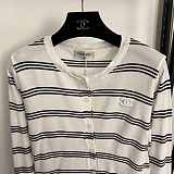 Striped Logo Patch Cardigan
