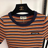 Striped Slim-fit Tee Top