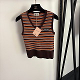 Striped V-neck Vest