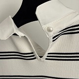 Striped Logo Patch Cardigan