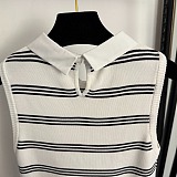 Striped Logo Patch Cardigan